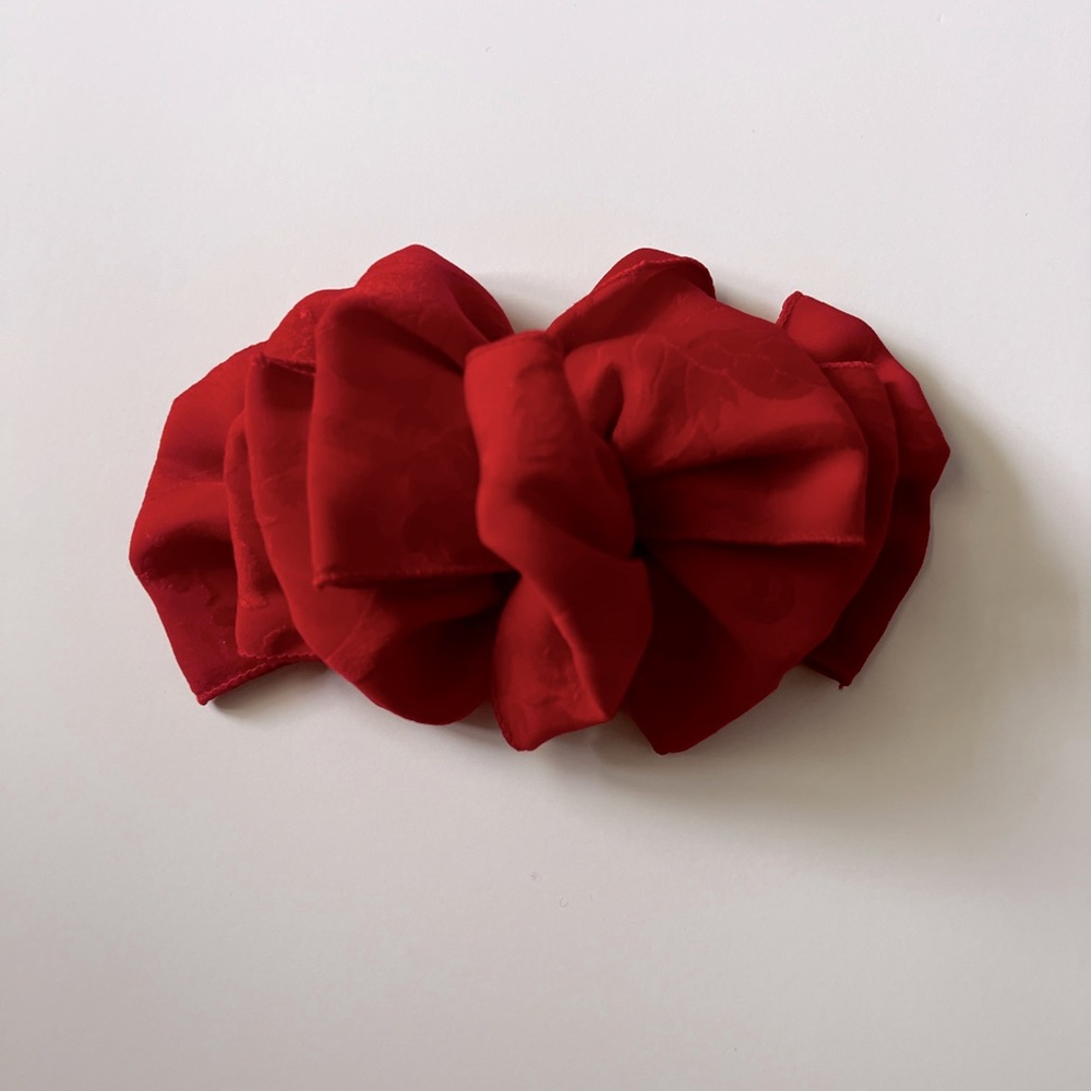 Vtg 80s 90s red tiered barrette bows - Picture 2 of 10